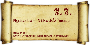Nyisztor Nikodémusz névjegykártya